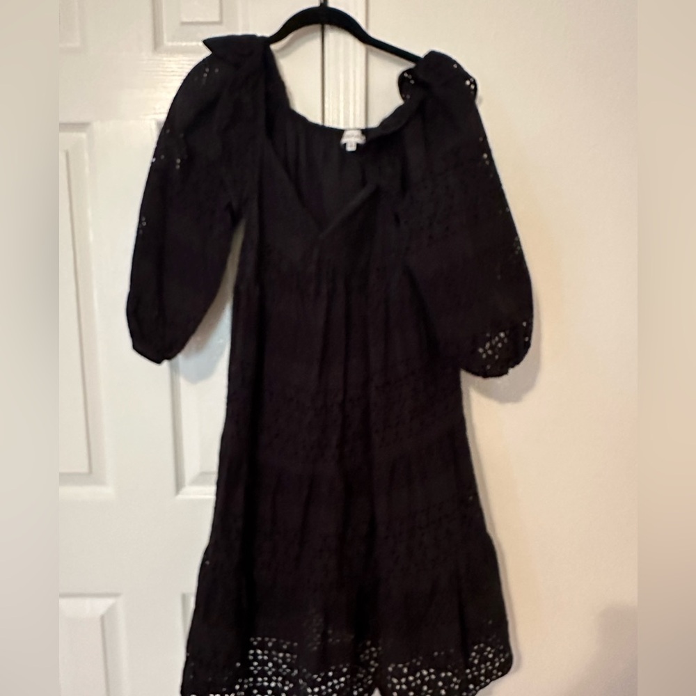 Gibson Latimer eyelet black dress, Size L